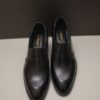 Jatt Black Leather Slip On with Refined Finish