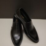 Jatt Black Leather Slip On with Refined Finish
