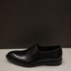 Jatt Black Leather Slip On with Refined Finish