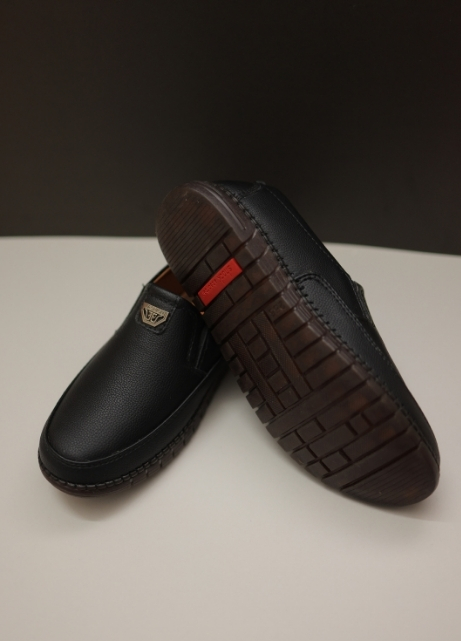 Premium Black Leather Slip On Shoes GST Pakistan