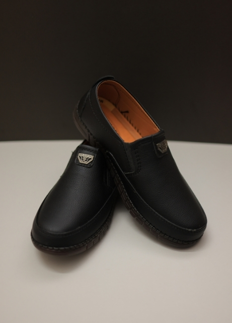 Premium Black Leather Slip On Shoes GST Pakistan