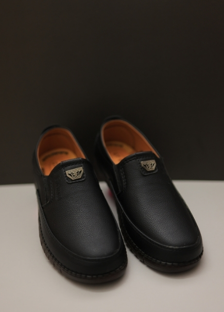 Premium Black Leather Slip On Shoes GST Pakistan (4)