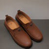 Premium Brown Leather Slip On for Everyday Comfort