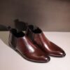 Red Wine Leather Chelsea Boot with Polished Finish