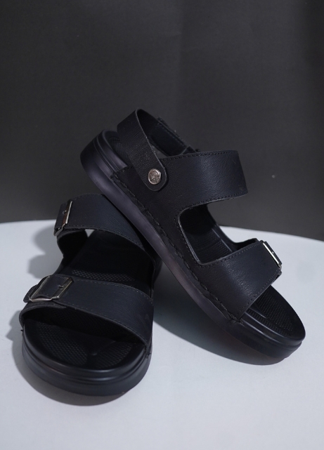 Men’s Black Double Strap Sandal