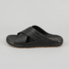 Midnight Black Elite Comfort Textured Cross Strap Slipper