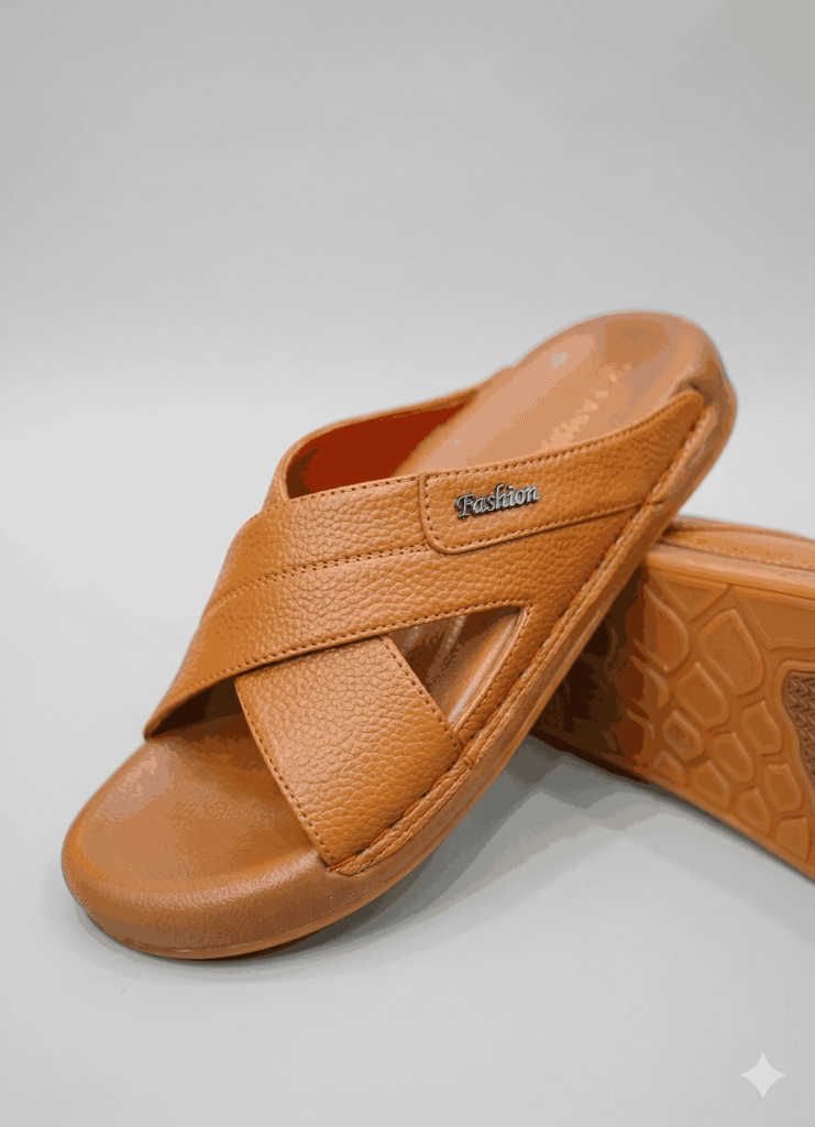 brown Premium Comfort Leather Slipper