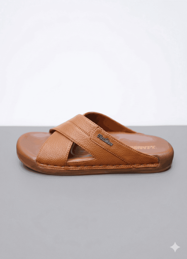 brown Premium Comfort Leather Slipper