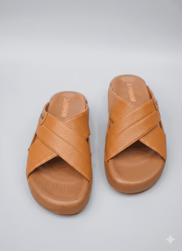 brown Premium Comfort Leather Slipper