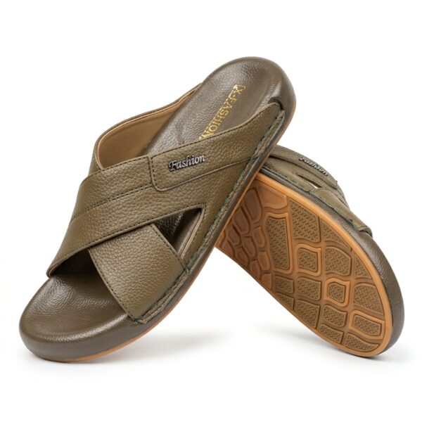 Elite Comfort Textured Cross Strap Slipper